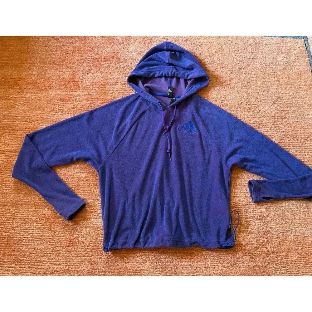 Adidas AEROREADY Purple Hooded Long Sleeve Pullover Sweatshirt Women’s S